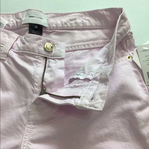 Current/Elliott Pink The Wray Mid-Rise Bell Bottom Wide Leg Jeans New Size 26 - Picture 10 of 16